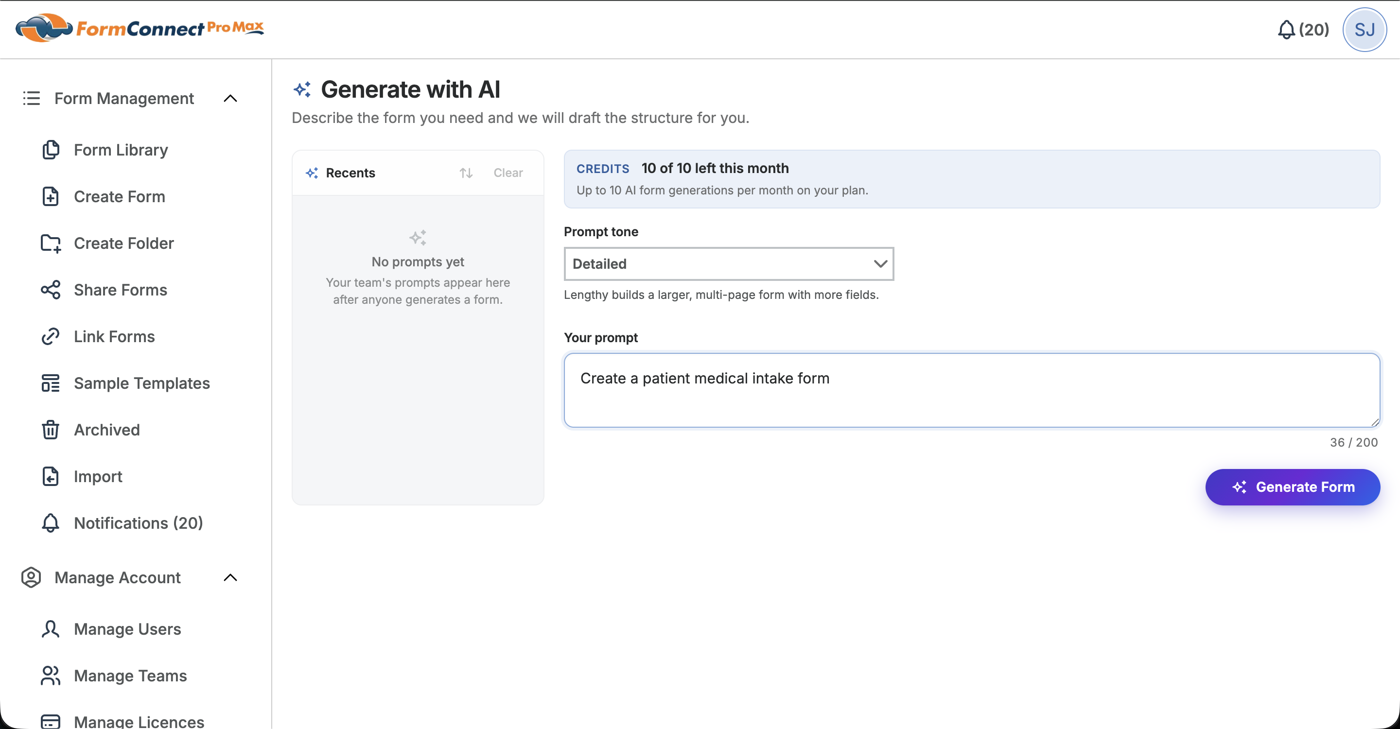 AI Generated Form