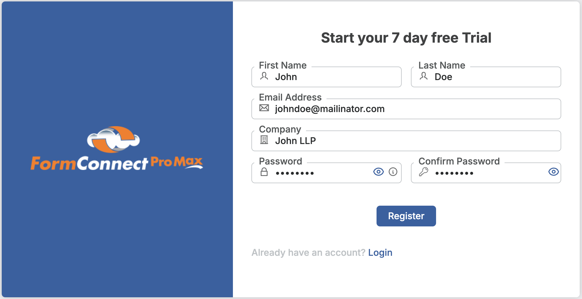 Fill Registration Form