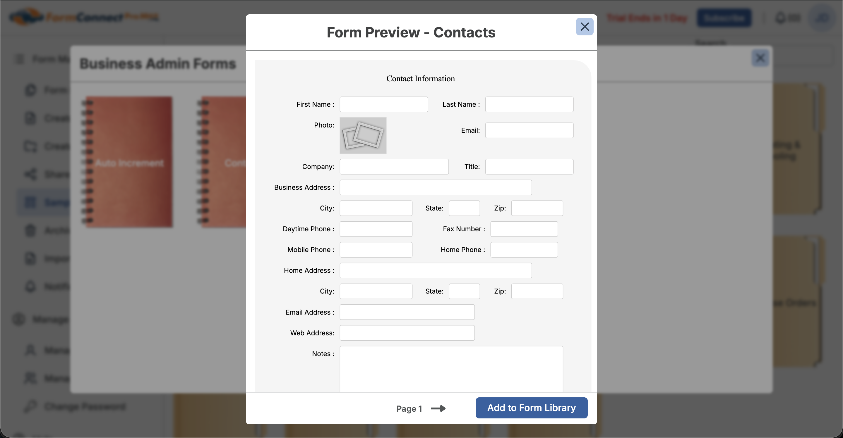 Add to Form Library